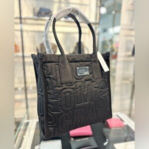 NWT! NEW! Marc Jacobs Jumbo Logo Nylon Quilted Tote Bag - Black